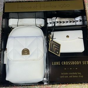 Bnib House of Harlow 1960 Luxe crossbody set in white color